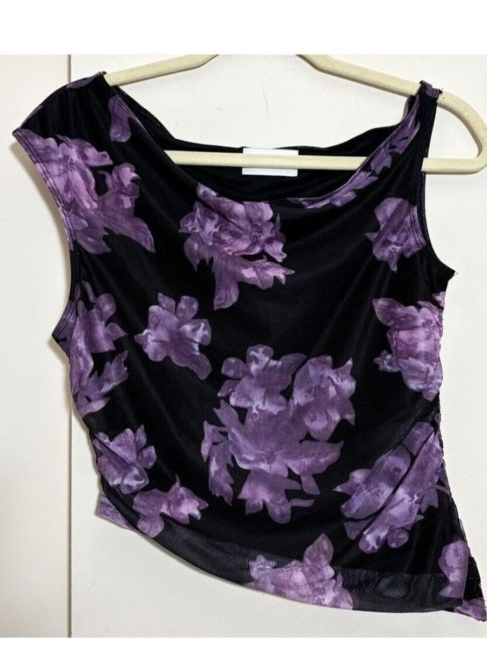 Maribella Purple Flowers Y2K Top